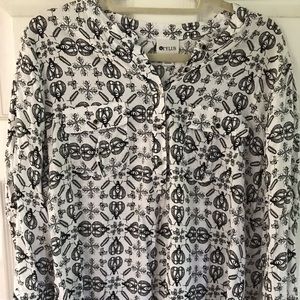 White blouse with black insect print